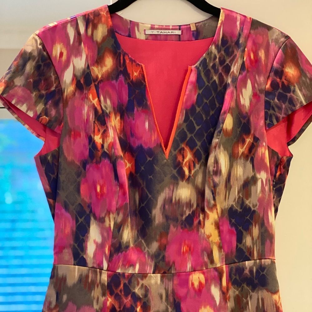 Elie Tahari Ombré Snakeprint Lydia Peplum Dress - Picture 2 of 9